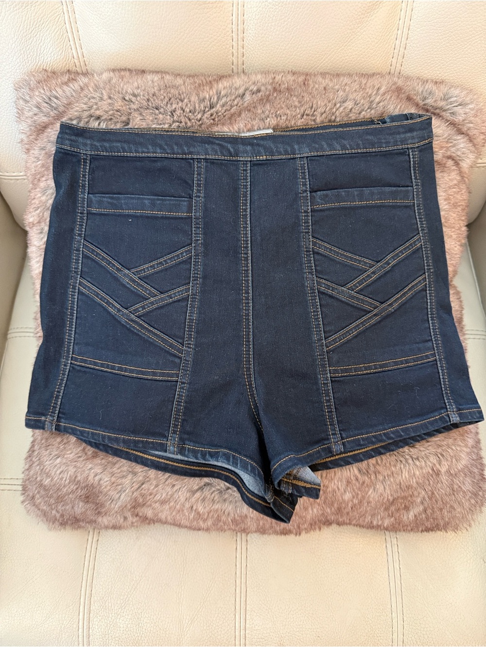 Free People Boho High-rise denim shorts with Topstitch details